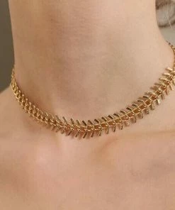 Vendor-unknown JUST IN Meggie Golden Simple Tassel Choker Necklace