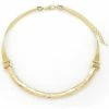Vendor-unknown JUST IN Goldie Leather And Hammered Curve Gold Choker