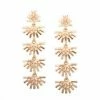 Vendor-unknown Micha Golden Flower Long Drop Dangle Earrings