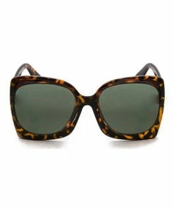 Vendor-unknown ACCESSORIES BB Oversized Tortoise Big Frame Green Lens Sunglasses