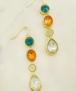 Vendor-unknown ACCESSORIES Kelis Multi Color Golden Dangle Earrings