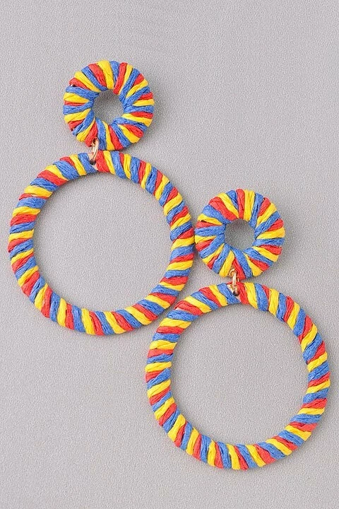 Vendor-unknown ACCESSORIES Missy Multi Color Double Circle Earrings