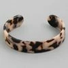 Vendor-unknown ACCESSORIES Abra Beige Leopard Tortoise Shell Solid Cuff Bracelet