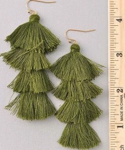 Vendor-unknown Sila Burgundy Red Long Tassel Earrings ACCESSORIES