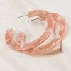 Vendor-unknown ACCESSORIES Fanya Peach Acetate Hoop Earring