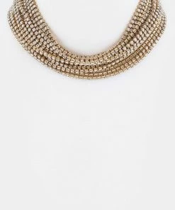 Vendor-unknown Amma Golden Multi Strand Pavé Choker Necklace ACCESSORIES