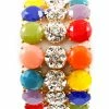 Vendor-unknown Chunky Gold Pave Bracelet With Multi-Color Stones