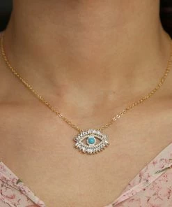 Vendor-unknown JUST IN Mariano Gold Blue Evil Eye Charm Necklace