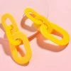 Vendor-unknown Geena Yellow Acrylic Link Dangle Earrings