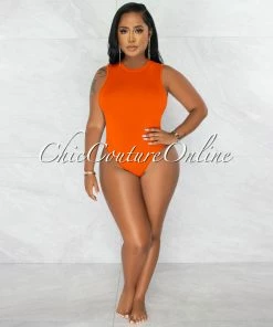 Chic Couture Online JUST IN Janiel Orange Bodysuit & Fringe Pants Set