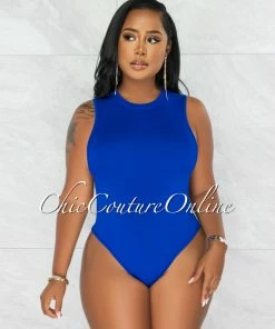 Chic Couture Online Janiel Royal Blue Bodysuit & Fringe Pants Set