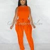 Chic Couture Online JUST IN Janiel Orange Bodysuit & Fringe Pants Set