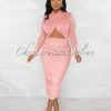 Chic Couture Online JUST IN Gerlie Salmon Crossed Bust Mesh Ruched Midi Dress