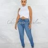 Vendor-unknown Merada Medium Wash Denim High-Waist Skinny Jeans JUST IN