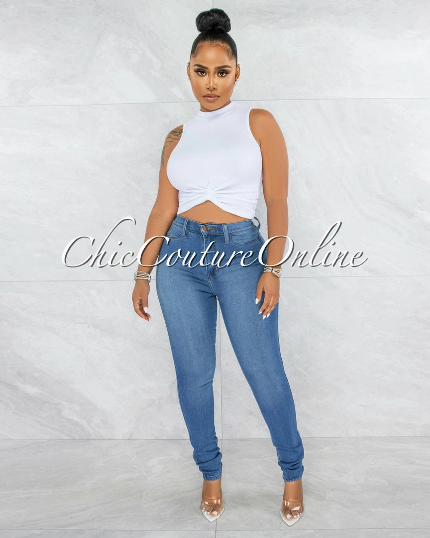 Vendor-unknown Merada Medium Wash Denim High-Waist Skinny Jeans JUST IN