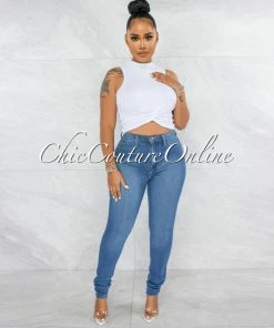Vendor-unknown Merada Medium Wash Denim High-Waist Skinny Jeans JUST IN