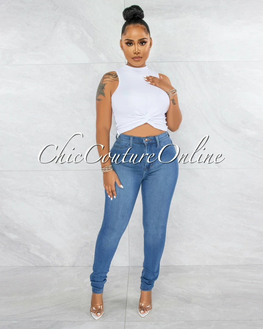 Vendor-unknown Merada Medium Wash Denim High-Waist Skinny Jeans JUST IN