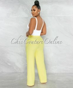Vendor-unknown JUST IN Eneas Yellow Boyfriend Blazer & Wide Pants Set