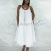Vendor-unknown Normandie Off-White Wide Flutter Maxi Dress