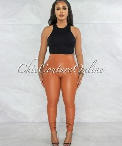 Vendor-unknown Josay Black Trim Details Ribbed Top JUST IN