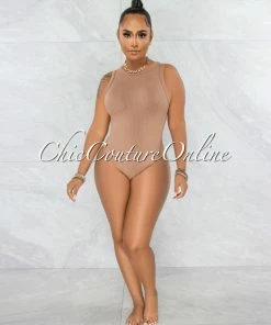 Vendor-unknown Whitford Mocha Ribbed Bodysuit