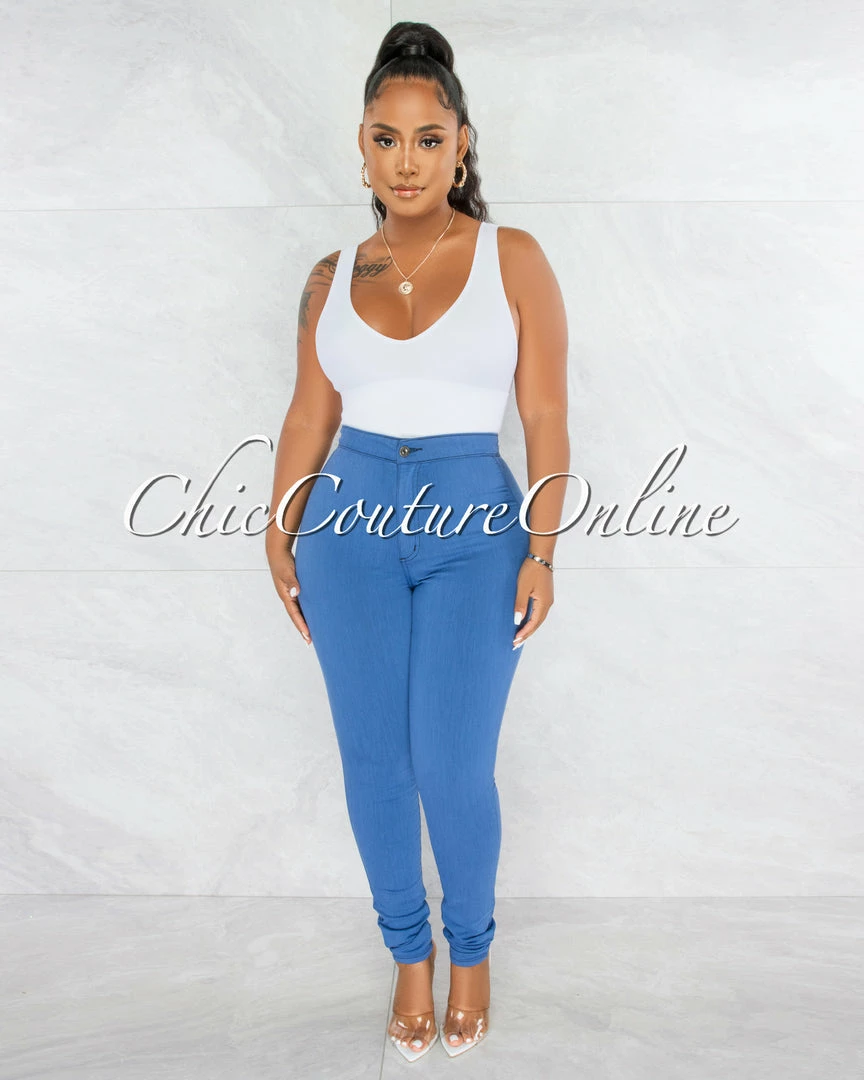 Chic Couture Online JUST IN Donalee Blue High Waist Denim Pants
