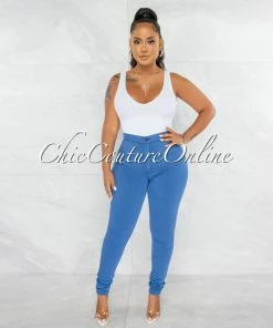 Chic Couture Online JUST IN Donalee Blue High Waist Denim Pants