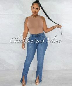 Vendor-unknown Whitford Mocha Ribbed Bodysuit