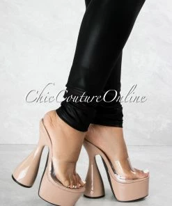 Vendor-unknown JUST IN Inji Nude Clear Upper Platform Statement Heels