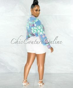 Chic Couture Online Kaleen Off-White Fanny Pack Belted Shorts