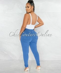 Chic Couture Online JUST IN Donalee Blue High Waist Denim Pants
