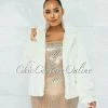 Vendor-unknown Adora Off-White Faux Fur Jacket CLOTHING
