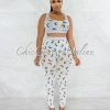 Vendor-unknown Nakina White Black Moon Print Mesh Two Piece Set JUST IN
