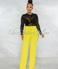 Vendor-unknown JUST IN Gypsy Black Mesh Sheer Velvet Letters Bodysuit