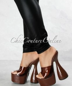 Vendor-unknown Inji Brown Clear Upper Platform Statement Heels