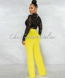 Vendor-unknown JUST IN Gypsy Black Mesh Sheer Velvet Letters Bodysuit