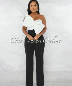 Chic Couture Online Fineas Off-White Dramatic Bow Accent Ponti Crop Top