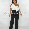 Chic Couture Online Faina Black Belt High Waist Palazzo Pants JUST IN