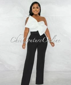 Chic Couture Online Faina Black Belt High Waist Palazzo Pants JUST IN