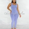 Chic Couture Online Marsala Lavender Round Neck Ribbed Jumpsuit JUST IN