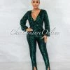 Vendor-unknown JUST IN Sabina Teal Sequin Two Piece Set