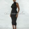 Vendor-unknown Grobie Black Open Sides Double Lined Maxi Dress JUST IN