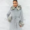 Vendor-unknown Holland Heather Grey Nude Faux Fur Belted Coat CLOTHING