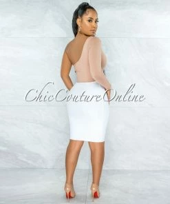 Vendor-unknown JUST IN Joseph Off-White Elastic Bandage Skirt