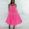 Vendor-unknown Normandie Fuchsia Flutter Wide Maxi Dress