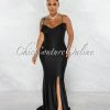 Chic Couture Online Klaus Black Off-The Shoulders Side Slit Maxi Dress JUST IN