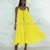 Vendor-unknown Normandie Lime Wide Flutter Maxi Dress