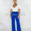 Chic Couture Online Hazel Royal Blue Belt Wide Trouser Pants JUST IN