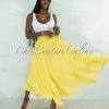 Vendor-unknown JUST IN Dondra Yellow Flutter Wide Maxi Skirt