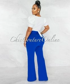 Chic Couture Online JUST IN Joely Off-White Wrap Bubble Sleeves Top